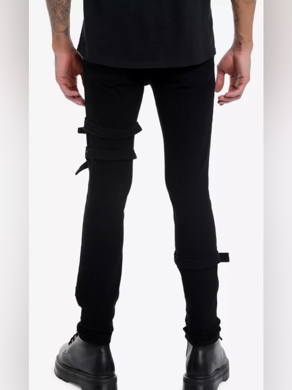 Hot Topic Black and white plaid patch Stinger jeans - Picture 2 of 5